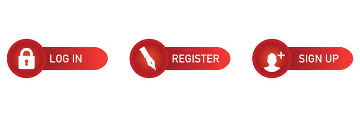 Wall Mural - log in, register, sign up icons vector illustration