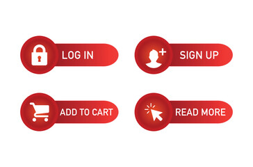 Wall Mural - log in, sign up, add to cart, register icons vector illustration
