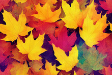 Colorful Maple Leaves As Seamless Texture Pattern Wallpaper