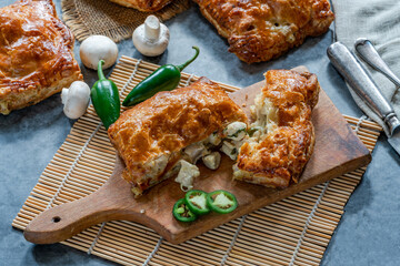 Canvas Print - Mini chicken and mushroom puff pastry pies