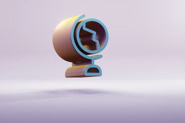 Leinwandbilder - Beautiful illustration Blue World Economic Crisis symbol icons on a bright pink  background. 3d rendering illustration. Background pattern for design.