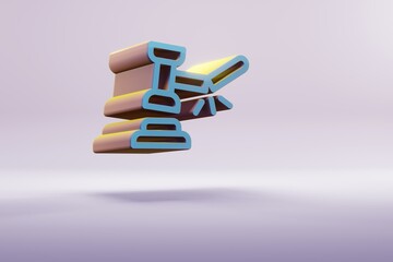 Leinwandbilder - Beautiful illustration Blue Economic Crisis lawyer  symbol icons on a bright pink  background. 3d rendering illustration. Background pattern for design.