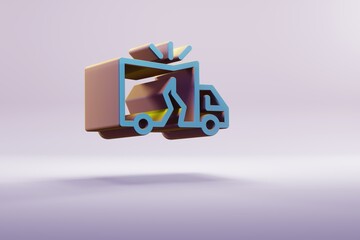 Leinwandbilder - Beautiful illustration Blue Economic Crisis transportation  symbol icons on a bright pink  background. 3d rendering illustration. Background pattern for design.