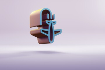 Leinwandbilder - Beautiful illustration Blue Economic Crisis airline  symbol icons on a bright pink  background. 3d rendering illustration. Background pattern for design.