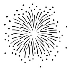 Wall Mural - Black fireworks hand drawn illustration