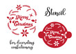 New Year's stencil with a Christmas inscription. Decor of confectionery and drinks