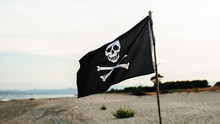 Pirates Flag Weaving On The Beach