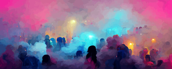 Poster - background with steam or smoke with blue and pink, banner