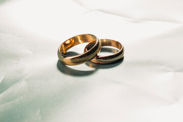 wedding rings on the table