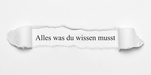 Poster - Alles was du wissen musst