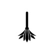 feather duster icon in black flat glyph, filled style isolated on white background