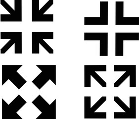 Full screen icon set in flat vector isolated on white background