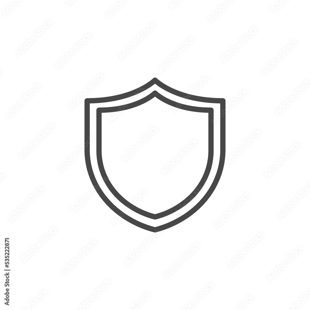 Outline Vector Icon Shield, Protect, Defense. Shield symbol for your ...