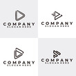 play logo set icon vector