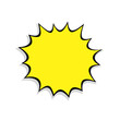 Offer yellow splash icon. Marketing comic sales explosion star shape for price offers and discounts with comic vector design