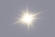 © kulinskaia - Golden light vectors.Bright gold star.Light flash.Gold glitter.