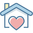 real estate, love house, home, wish list, professional, resident, property, icon, line, love, heart, favourite, residential