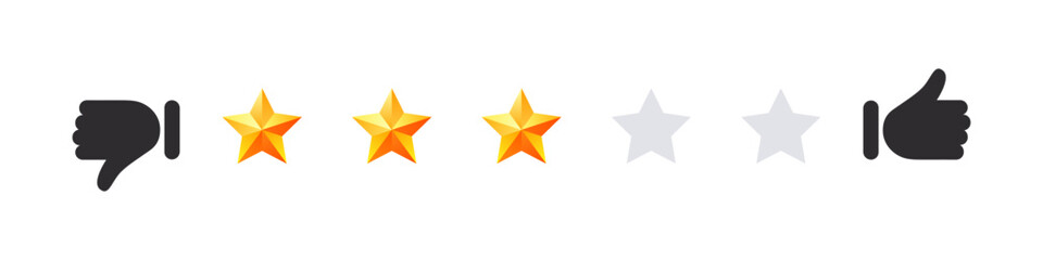 Stars icons. Customer Satisfaction Level. Customer feedback sign. Vector icons