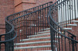 Stairs with metal railing