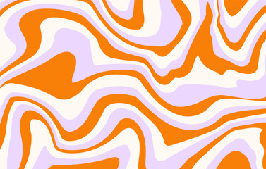 Wall Mural - Abstract horizontal groovy background with colorful distorted waves. Trendy vector illustration in style retro 60s, 70s