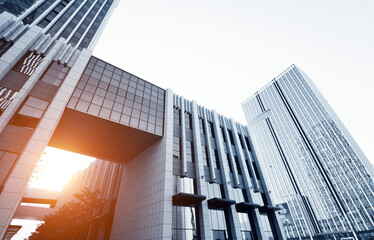 Low angle view of business office building