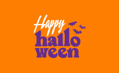 Wall Mural - Happy Halloween logo lettering. Spooky badge design.