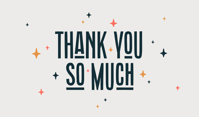 Canvas Print - thank you so much. poster with hand drawn lettering thank you so much for thanksgiving day. hand dra