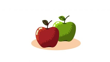 Sticker - apples fruits autumn season animation