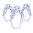 Plastic material jewelry rings of 3d rendering with shadows on white