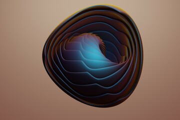 Aufkleber - Beautiful Abstract colourfu geometric l shiny swirl background. Starburst dynamic rings. 3d rendering illustration  Background pattern for design.