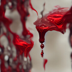 Canvas Print - Red Splashing Liquid