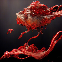 Canvas Print - Red Splashing Liquid