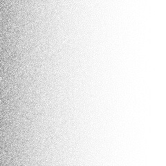 Sticker - Grain stippled gradient. Faded stochastic dotwork texture. Random grunge noise background. Black dots, speckles or particles wallpaper. Halftone vector monochrome