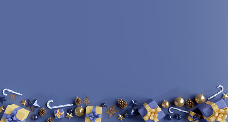 Wall Mural - christmas background with christmas decoration - 3d rendering