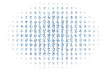 blue digital data matrix of binary code numbers isolated on a white background. technology, coding, 