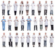© ASDF - group of doctors with clipboard isolated on white