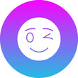 Wink Gradient Circle Glyph Inverted Icon