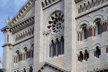 Monaco, Monaco - 02.10.2022: Close Up Of The Cathedral Of Saint Nicholas Of Monaco