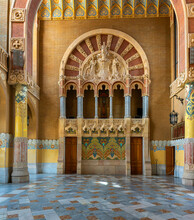 Saal Im Hauptgebäude Im Hospital De La Santa Creu I Sant Pau Vom Architekten Lluís Domènech I Montaner, Barcelona, Katalonien,