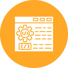 Web Development Multicolor Circle Glyph Inverted Icon