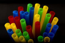 colorful straws Closeup