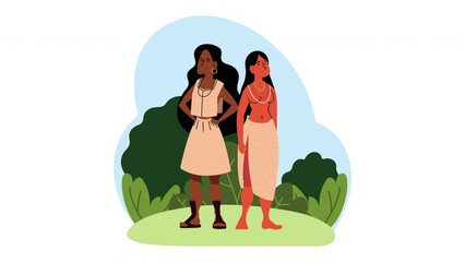 Poster - interracial indigenous female characters animation