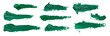 © martinova4 - Green acrylic paint brush strokes textured stripes collection isolated on white background, color traces of oil or gouache made by hand