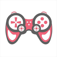 Wall Mural - Gamepad in retro style. Game controller vector illustration isolated on white