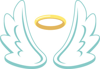 Poster - Cartoon Angel Wings vector illustration