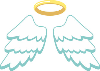 Sticker - Cartoon Angel Wings vector illustration