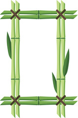 Sticker - Bamboo with leaves rectangular frame