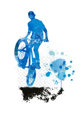 Wall Mural - BMX rider, active young person doing tricks on a bicycle