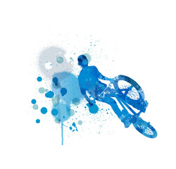 Wall Mural - BMX rider, active young person doing tricks on a bicycle