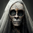 scary skeleton monster Halloween background
